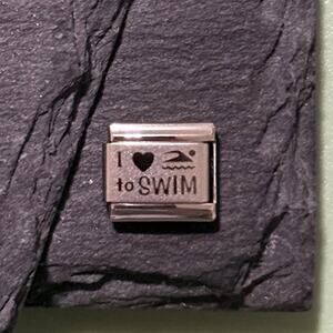 I ♥️ to Swim Italian Charm Bracelet Link